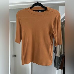 Maeve Mock Neck Top in Honey